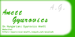 anett gyurovics business card